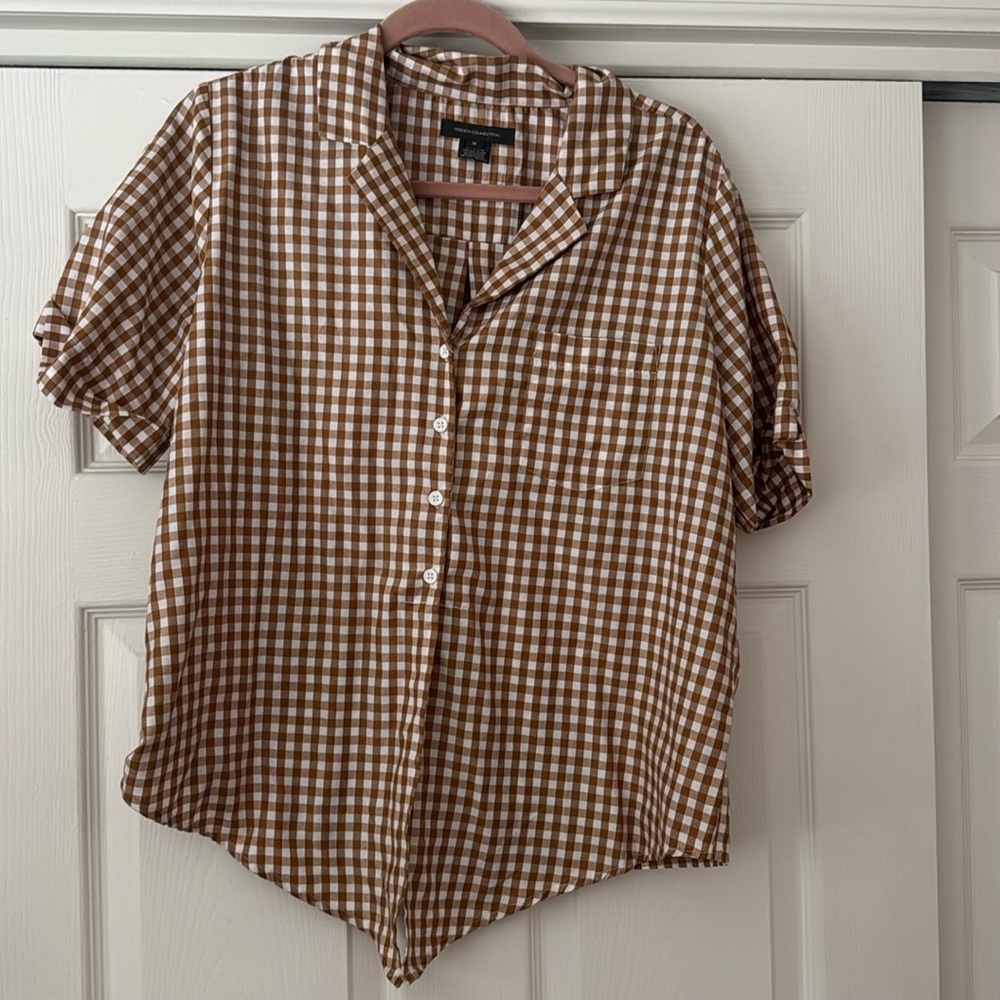 French connection plaid button up shirt size M